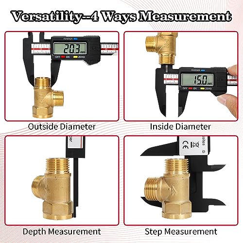 Digital Caliper, Esydon Upgraded Calipers 6 inch, Measuring Tool, Electronic Ruler, with Large LCD Screen, Auto-Off Feature, Inch and Millimeter Conversion, Plastic Case, Perfect for Household, DIY