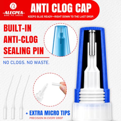 ALECPEA Wood Glue, Thick CA Glue for Wood, 30g with 3 Droppers - color: Wood Glue