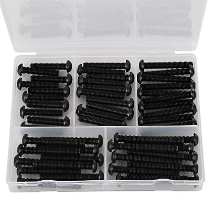 M6 x 30mm 35mm 40mm 45mm 50mm Button Head Socket Cap Screws Bolts 10.9 Grade Alloy Steel Metric Machine, Black Oxide Finish, Allen Hex Drive, Fully Threaded, Assortment Kit 50PCS - size: M6 x 30/35/40/45/50mm (50PCS)