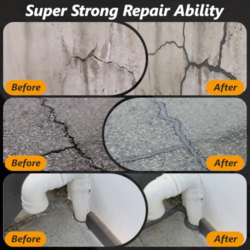 Concrete Crack Filler,5 LB High Elasticity Cement Crack Filler,Self-Leveling Quick-Drying & Waterproof Concrete Caulk,Concrete Repair for Driveway,Walkway,Patio,Joint,Indoor and Outdoor,Grey (80oz) - size: 5LB