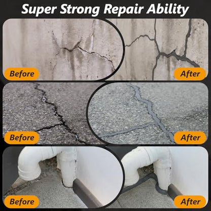 Concrete Crack Filler,1 LB High Elasticity Cement Crack Filler,Self-Leveling Quick-Drying & Waterproof Concrete Caulk,Concrete Repair for Driveway,Walkway,Patio,Joint,Indoor and Outdoor,Grey (16oz) - size: 1LB