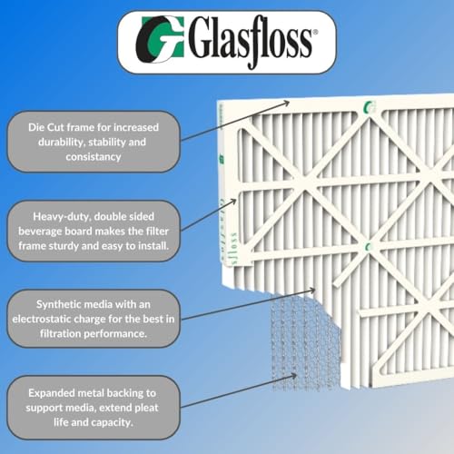 Glasfloss ZL 18x18x1 Pleated Air Filters, 6-Pack, MERV 10, AC & Furnace - size: 18x18x1