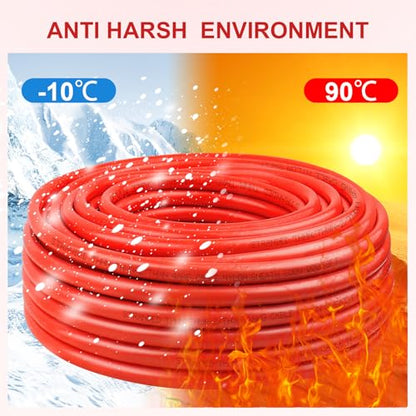 THHN Wire 6 Gauge 10 FT, 6 AWG Stranded OFC Copper Electrical Building Wire with Nylon Jacket PVC Insulation, Rated 600V for Residential, Industrial, CNC, Ground (6 Gauge, Red) - color: Red, size: 6 AWG 10FT