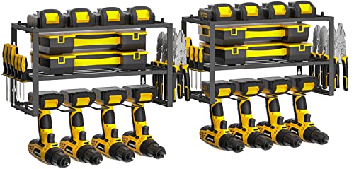 SPACECARE Power Tool Organizer- 2 Pack 3 Layers Rack for 8 Drill Holders - style: 4 Drill Holders B