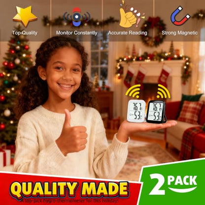 Antonki 2 Pack Room Thermometer Indoor Hygrometer - color: 2 Pcs* Black & White