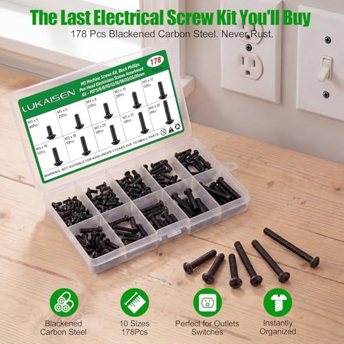 178 Pcs M3 Phillips Pan Head Machine Screws Kit for Laptop & RC - size: 178Pcs M3*5/6/8/10/12/16/18/20/25/30mm-Pan