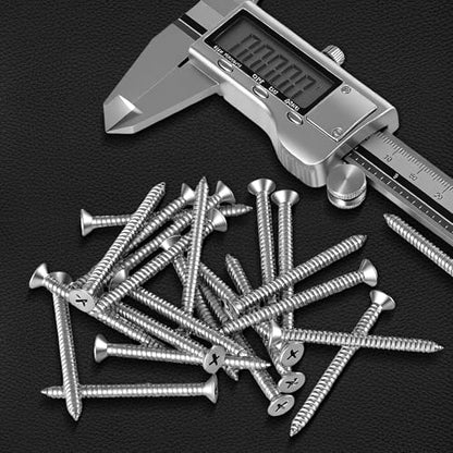 304 Stainless Steel #12 x 1-1/4" Flat Head Self Tapping Wood Screws 50PCS - size: #12 x 1-1/4"（50PCS）