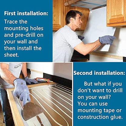12 x 30-inch Reversible Stainless Steel Backsplash for Kitchen wall，Splatter Guard and Cooking Shield， Range Hood Accessories to Keep Kitchen Clean， Four Pre Drilled Holes for Easy Installation - size: 30"×12"(1-pc)