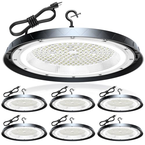 400W UFO High Bay Lights 60000LM LED Shop Light Plug & Play 6 Pack