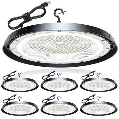 400W UFO High Bay Lights 60000LM LED Shop Light Plug & Play 6 Pack
