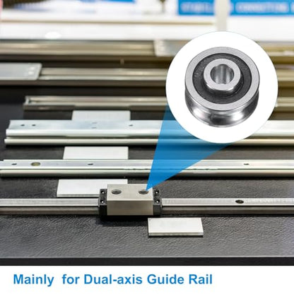uxcell 4Pcs SG25 Deep U Groove Ball Track Guide Bearing 8mm ID x 30mm OD x 15mm Width Double Sealed Pre-Lubricated GCr15 High Carbon Chrome Bearings for Dual-Axis Guide Rails, Silver - size: SG25