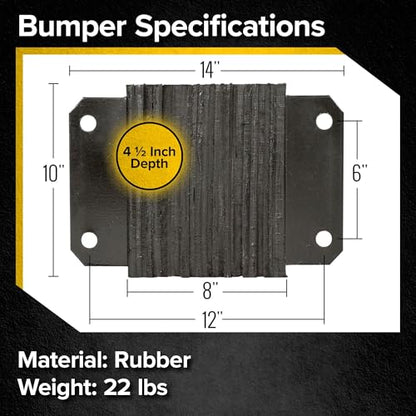 Rubber Dock Bumper, 12" x 10" x 4.5", 3/4" Mounting Holes, Guardian - size: 14" x 10" x 4.5"