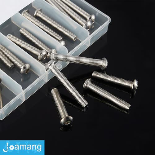 M8 x 40mm 45mm 50mm 55mm 60mm Button Head Socket Cap Screws Bolts, Stainless Steel 304, Metric Allen Hex Drive, Bright Finish, Fully Threaded, Assortment Kit 20PCS - size: Button M8x40-60 mm