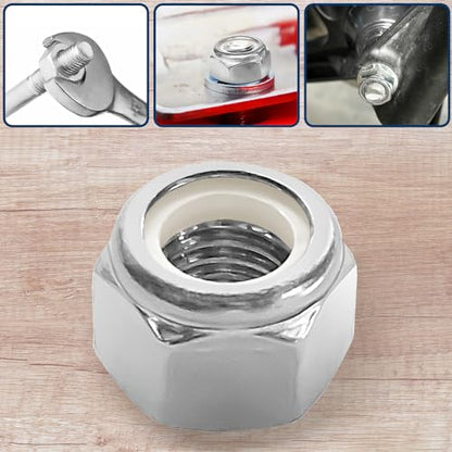 SAE Lock Nut Assortment Kit 113Pcs, #6-1/2 Stainless Locking Nut - size: SAE Locknuts, 113 Pcs