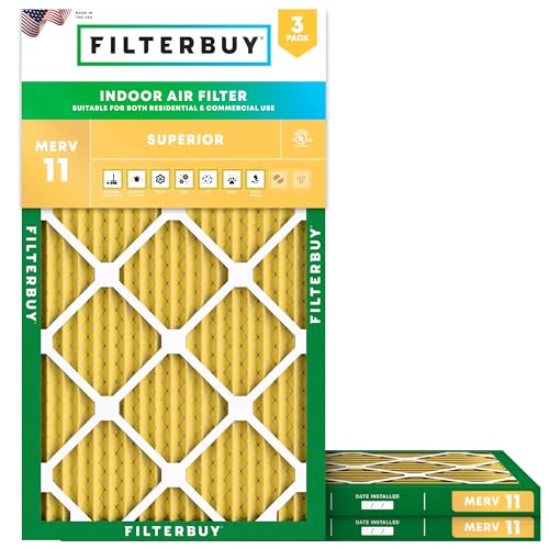 Filterbuy 10x28x1 Air Filter MERV 11 Pet & Allergy Defense (3-Pack) - size: 10x28x1
