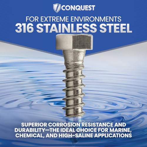Conquest Lag Bolts 1/2" x 4" - size: 1/2"-6 x 4"