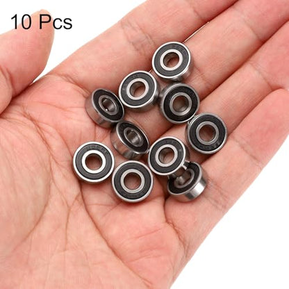 uxcell 10pcs 695-2RS Bearing 5x13x4mm, Chrome Steel Double Rubber Seals Miniature Bearing, Lubricated Deep Groove Ball Bearings, P6 (ABEC 3) - size: 695-2RS