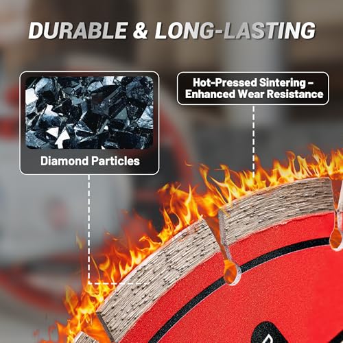 EZARC 14 Inch Segmented Diamond Blade, 1"-20mm Arbor, 1-Pack - size: 14 Inch