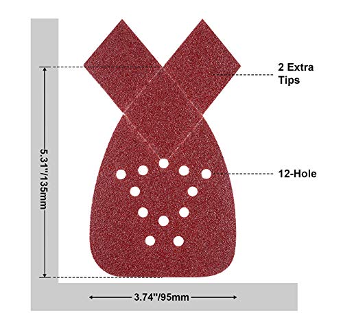 S SATC Mouse Sander Pads 50 PCS Mouse Detail Sander Sandpaper with Extra 3 Tips 60/80/120/150/240 Grits Assortment Mouse Sandpaper 5-1/4" x 3-3/4" 12 Holes - style: 50 PCS 60/80/120/150/240 Grits Mouse Sandpaper