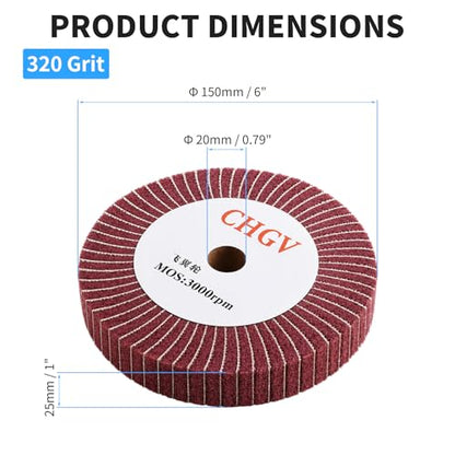 150mm x 25mm Non-Woven Nylon Polishing Burnishing Wheel, 320 Grit Wire Drawing Abrasive Flap Wheels 6" x 1" Polishing Flap Wheel for Stainless Steel Aluminum Copper Wood Metal(Red) - style: Red 6" x 1"