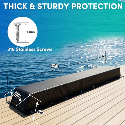 ORLANG 36"/48"/59"/72" Dock Bumpers,Dock Fenders with Stainless Steel Screws,Boat Dock Bumpers,Dock Post Bumper for Docking Edges, Piling, Vertical Poles, Horizontal Decks or Piers(Multiple Colors) - color: Carbon Fiber Black, style: 72 In-2Pack