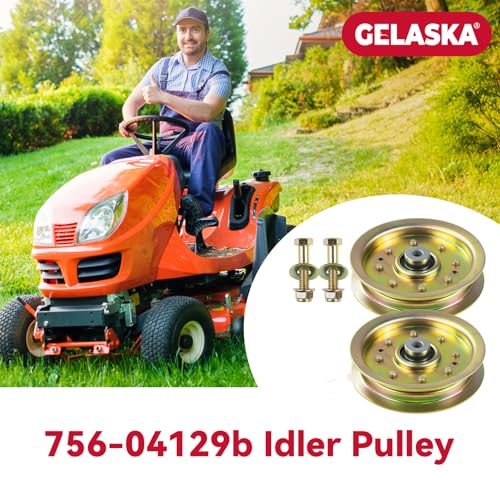 GELASKA 2 Pack 756-04129b Idler Pulley 4.25 for Cub Cadet 50" RZT 50 Mowers - color: A2 2x756-04129 Yellow