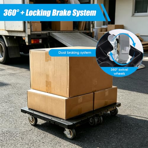 Furniture Dolly 2 Pack Add-On, Connectable Moving Dolly with Wheels