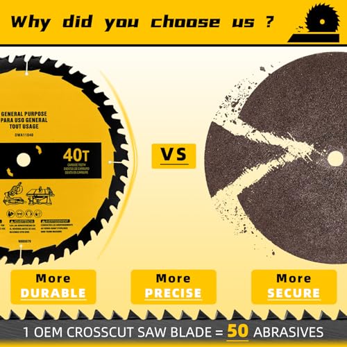 2-Pack 10in 40T/60T Table Saw Blades Compatible with Dewalt - style: 10IN,40T&60T