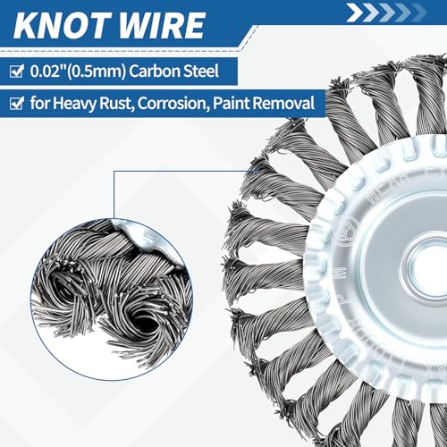 4" Wire Brush for Angle Grinder with 5/8"-11 Arbor - size: 4 inch