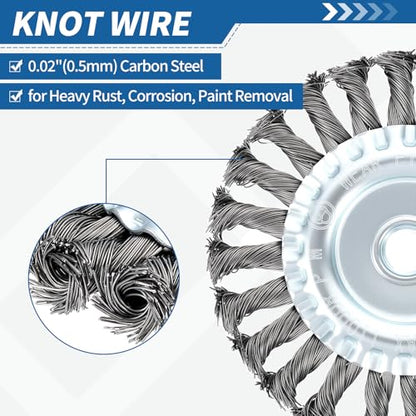 4" Wire Brush for Angle Grinder with 5/8"-11 Arbor - size: 4 inch
