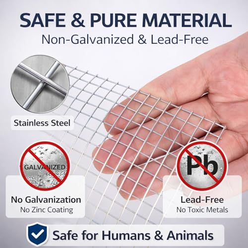 Stainless Steel 304 Welded Wire Mesh-15.7 inches x 10 feet 1/4 inch Hardware Cloth