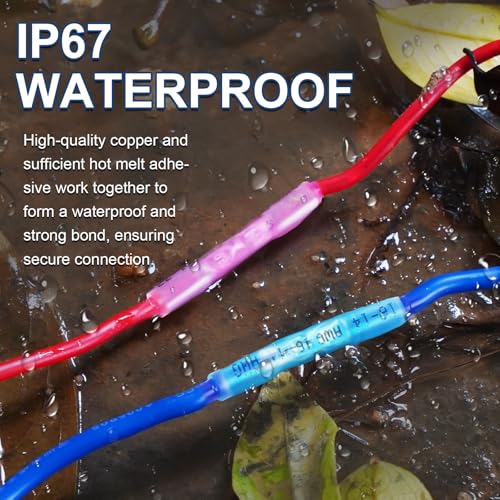 1000 Pcs Heat Shrink Butt Connectors, 16-14 AWG Waterproof Electrical Insulated Crimp Wire Splice for Boats, Automotive, Marine, Home, Garage, Industrial Wiring - size: Blue 1000 PCS