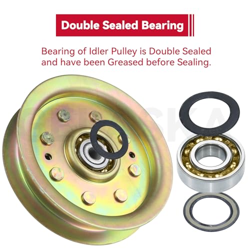GELASKA 2 Pack 756-04129b Idler Pulley 4.25 for Cub Cadet 50" RZT 50 Mowers - color: A2 2x756-04129 Yellow