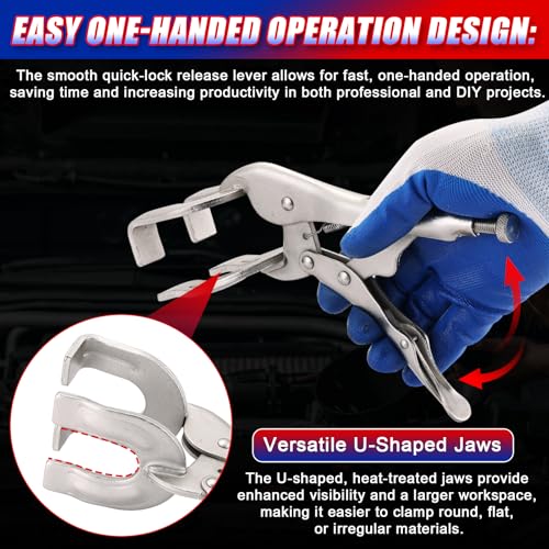 NYXOVA 10" Locking Pliers Set, 2 Pack Metal Welding Clamp