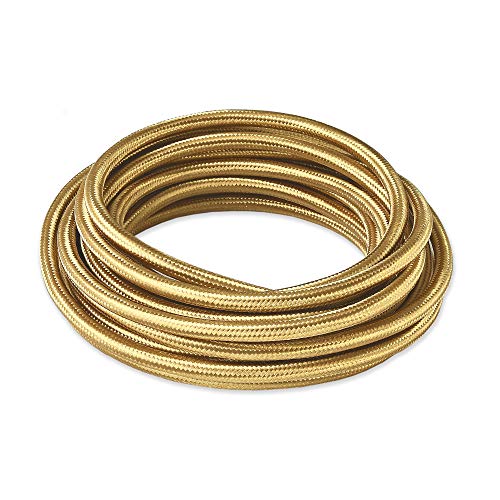 BRIGHTTIA Brass Color Cloth Covered Electrical Wire - 16Ft Textile Cable for Pendant Light Fixture and Vintage Lamp Revival - DIY Lamp Parts for Unique and Creative Lighting Projects (B069) - color: Brass