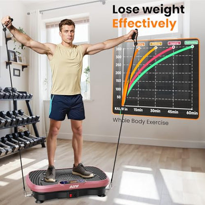AXV Vibration Plate Exercise Machine Fitness Platform Body Vibrating Board - color: SLIM.PINK