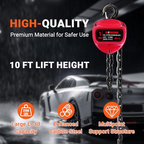 1 Ton Hand Chain Hoist for Engine Lift, Warehouses, Automotive - size: 1Ton 10FT