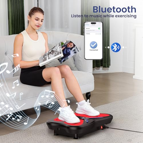 Vibration Plate Exercise Machine 400 lbs Capacity for Lymphatic Drainage - color: Bright Red