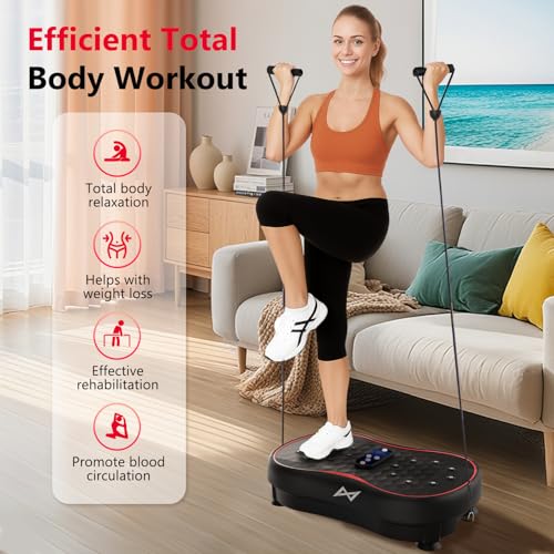 AXV Vibration Plate Exercise Machine Fitness Platform Body Vibrating Board - color: BASIC.BLACK