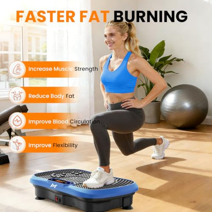 AXV Vibration Plate Exercise Machine Fitness Platform Body Vibrating Board - color: SLIM.BLUE