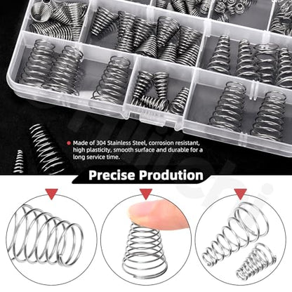 Hilitchi 149PCS 15 Sizes Spring Assortment Kits Stainless Steel Compressed Springs Extension Springs for Shop and Home Repairs(Silver) - style: No.2