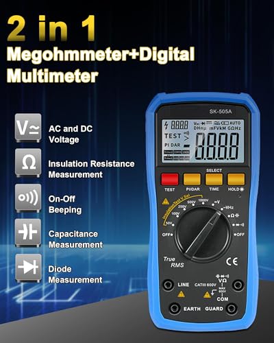 2-in-1 Insulation Resistance Meter 20GΩ/1000V