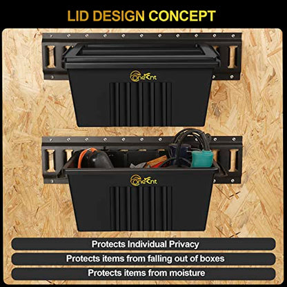 2-Pack E-Track Basket Storage Bins, 14.5 Inche Long, 200 lbs Capacity