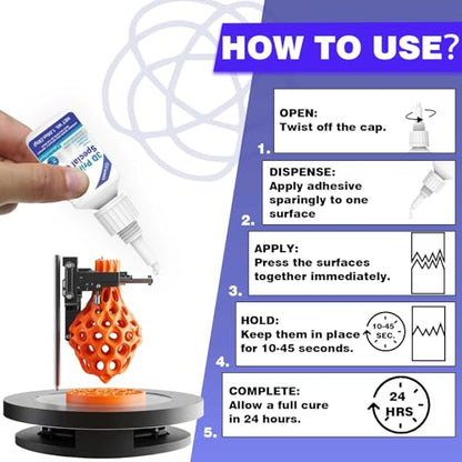 3D Printing Super Glue, Ultra-Thin Capillary Adhesive for PLA ABS PETG TPU - size: 3D Printing Super Glue