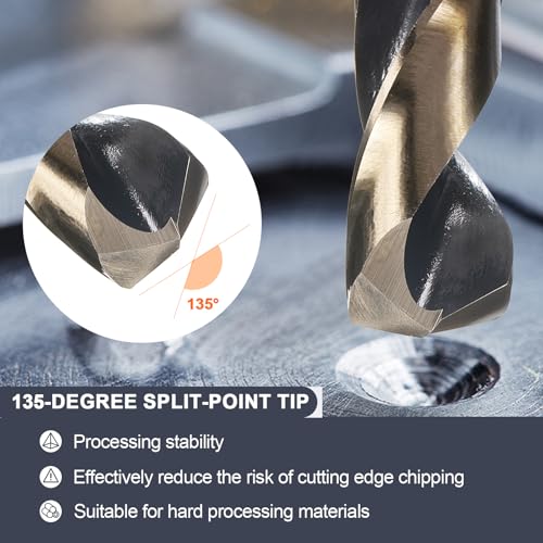 uxcell 3/4" Drill Bit 1/2" Reduced Shank 3-Flat M35 5% Cobalt HSS - size: 3/4" with 1/2" Shank