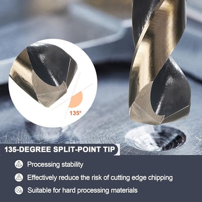 uxcell 3/4" Drill Bit 1/2" Reduced Shank 3-Flat M35 5% Cobalt HSS - size: 3/4" with 1/2" Shank