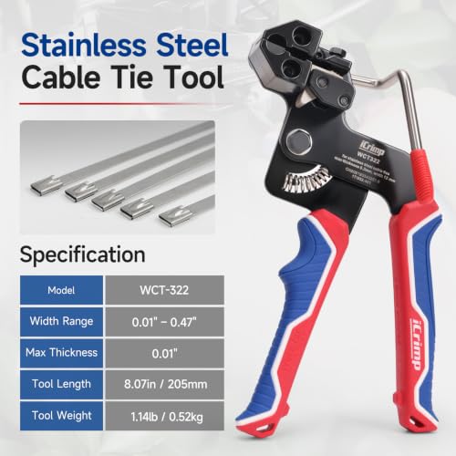 iCrimp Stainless Steel Cable Tie Tool Zip Gun with Built-in Cutter - color: Wct322 With Cable Tie