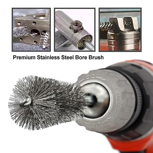 5Pcs 13/16" Stainless Steel Wire Bore Brush for Power Drill Cleaning - size: 20mm | 13/16"