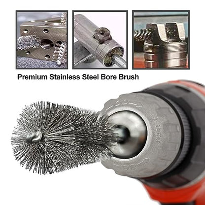 5Pcs 13/16" Stainless Steel Wire Bore Brush for Power Drill Cleaning - size: 20mm | 13/16"