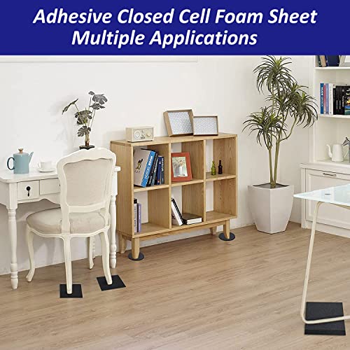 Foam Padding Sheets with Adhesive Backing - 1/4" Thick Self Stick Neoprene Insulation Foam,1/4 Inch Thick X 4 Inch Long X 4 Inch Wide (4, 1/4Inch x 4Inch x 4Inch) - size: 4In*4In*1/4In
